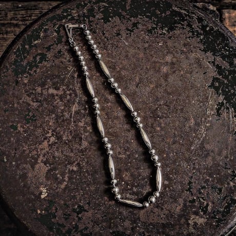 DUCK TAIL / Silver Beads Necklace -50cm-