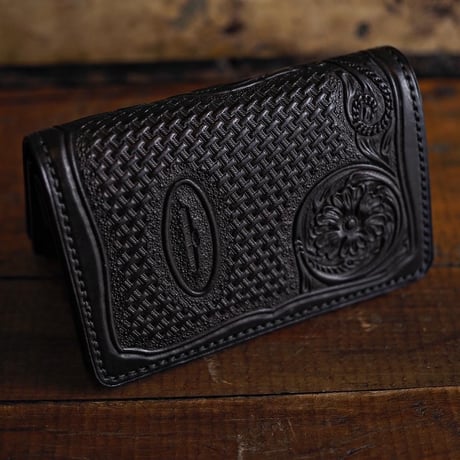 DEER HORN SMITHS Leather／CRAFT MIDDLE WALLET "BLACK"