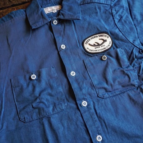 DEER HORN SMITH'S / SHORT SLEEVE WORK SHIRT "INDIGO"