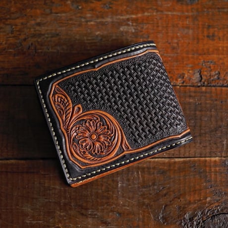 DEER HORN SMITHS Leather / SPECIAL-CRAFT BILLFOLD "TAN x BLACK"