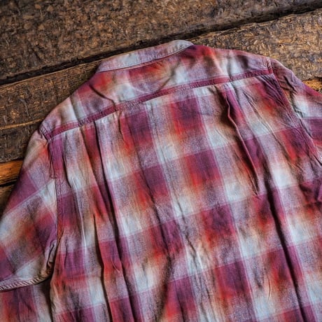 FULLCOUNT／4092 RAYON CHECK OPEN COLLAR SHIRT