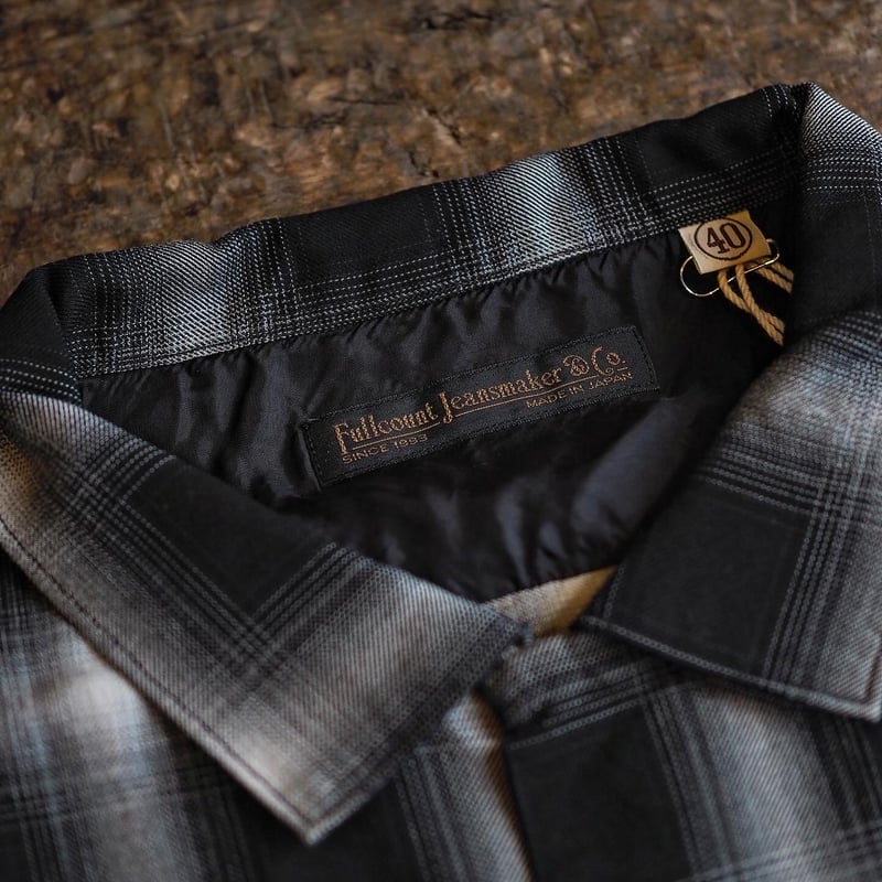 FULLCOUNT／4092 RAYON CHECK OPEN COLLAR SHIRT |