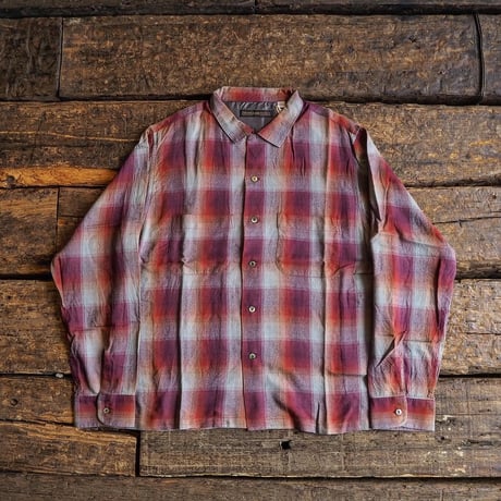 FULLCOUNT／4092 RAYON CHECK OPEN COLLAR SHIRT