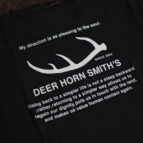 DEER HORN SMITH'S / Crew Neck Logo T-Shirt