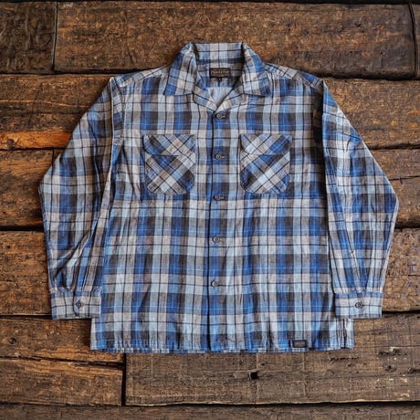 PENDLETON／OPEN COLLAR SHIRTS -Blue×Gray-