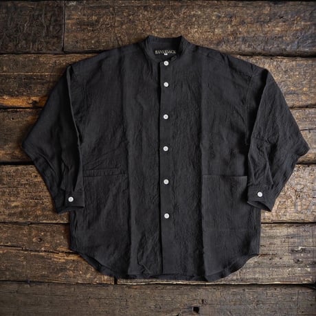 HAVERSACK / 60 Linen Band Collar Shirt