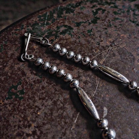 DUCK TAIL / Silver Beads Necklace -50cm-