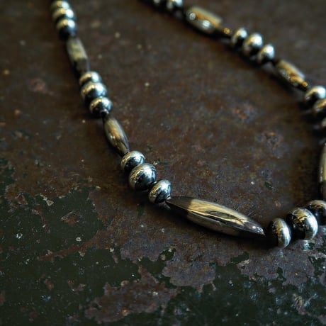 DUCK TAIL / Silver Beads Necklace-50cm- "SP-Type"