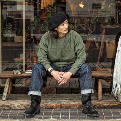 FULLCOUNT / Plain Cotton Flannel P/O Mock Neck Shirts
