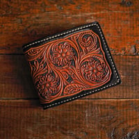 DEER HORN SMITHS Leather / SPECIAL-CRAFT BILLFOLD "TAN x BLACK"