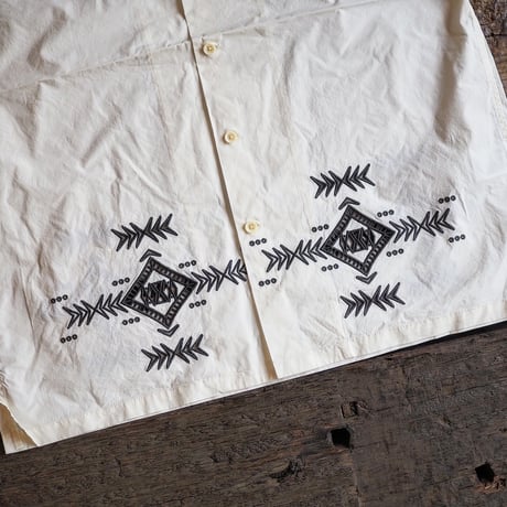 PENDLETON ／ CUT WORK OPEN COLLAR SHIRT -White-
