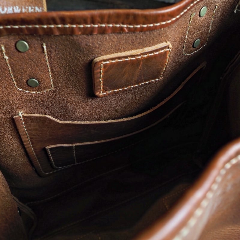 CORONADO LEATHER ／ COW HIDE SHORT HANDLE TOTE B