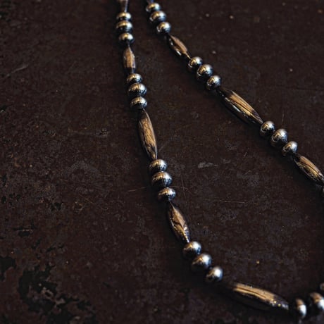 DUCK TAIL / Silver Beads Necklace-50cm- "SP-Type"