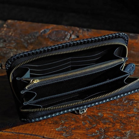 DEER HORN SMITH'S / CS-FULLZIP WALLET "BLACK x NAVY"