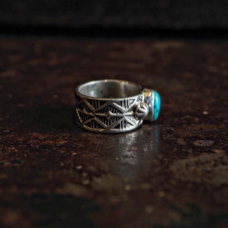 Henry Mariano ／  STAM WORK TURQUOISE RING -Turquoise Mountain- "18"