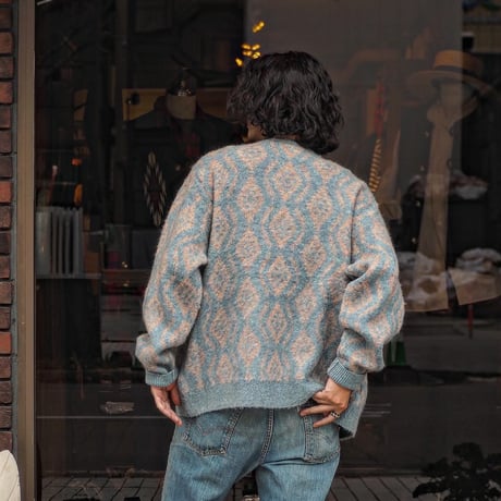 PENDLETON / 7G SHAGGY KNIT CARDIGAN "Sax blue"