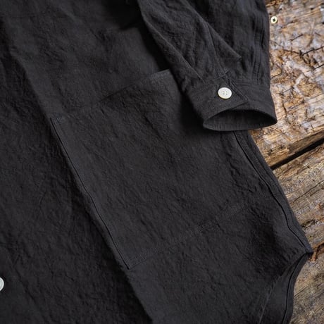HAVERSACK / 60 Linen Band Collar Shirt