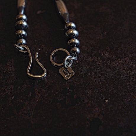 DUCK TAIL / Silver Beads Necklace-50cm- "SP-Type"