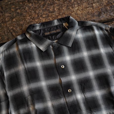 FULLCOUNT／4092 RAYON CHECK OPEN COLLAR SHIRT