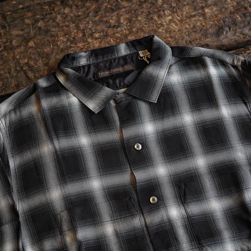 FULLCOUNT／4092 RAYON CHECK OPEN COLLAR SHIRT |
