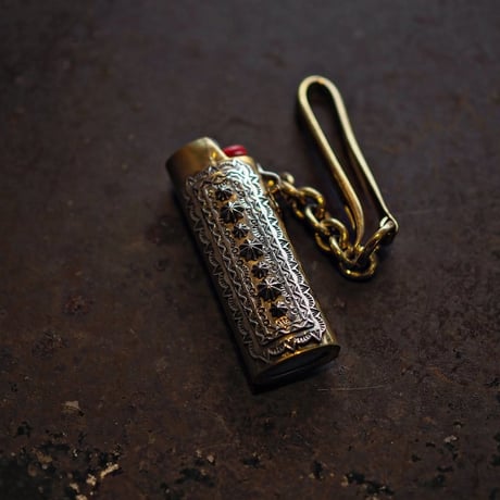 DUCK TAIL ／ Silver＆Brass Lighter Case "Wolf"