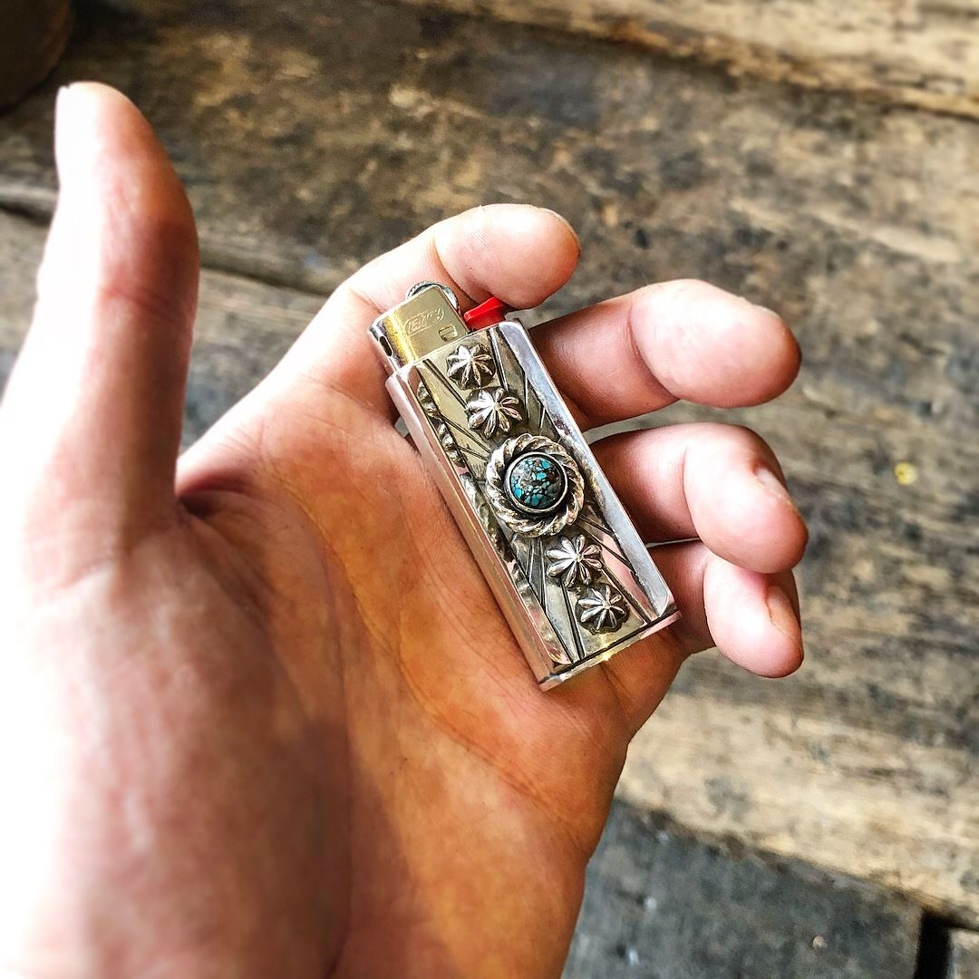 シルバー 　ターコイズ サンゴ　ライターケース シルバー ターコイズ サンゴライターケース