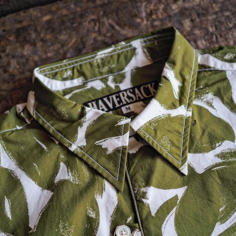 HAVERSACK／FLOWER PRINT TYPEWRITER SHIRT -GREEN-