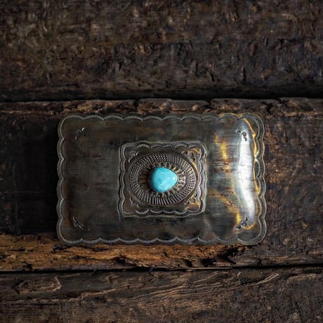 J.Alexander / STAMPED RECTANGULAR CONCHO BOX W-TURQUOISE
