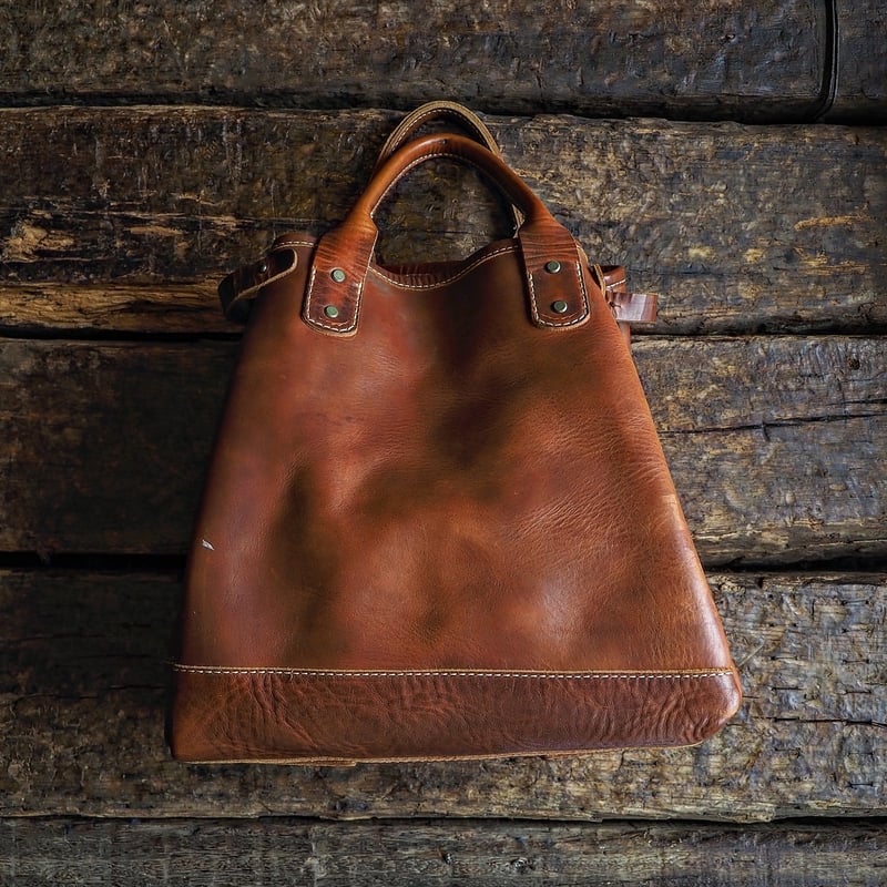 CORONADO LEATHER ／ COW HIDE SHORT HANDLE TOTE B