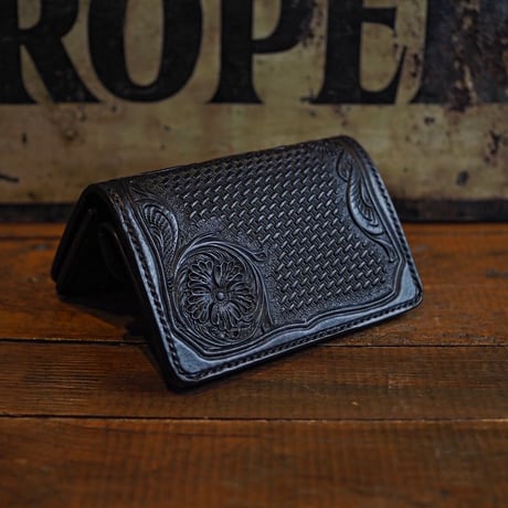 DEER HORN SMITHS Leather／SP CRAFT WALLET-MIDDLE WALLET "BLACK"