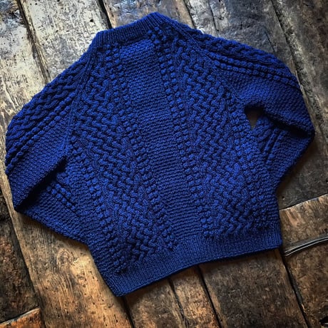 INVERALLAN /  4A GOLFER CARDIGAN  INDIGO COTTON