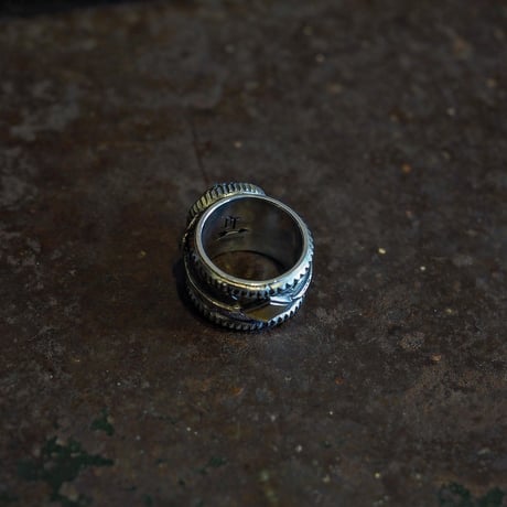 DUCKTAIL ／ Eagle & Feather Ring -Morenci Turquois-