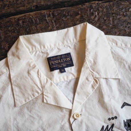 PENDLETON ／ CUT WORK OPEN COLLAR SHIRT -White-