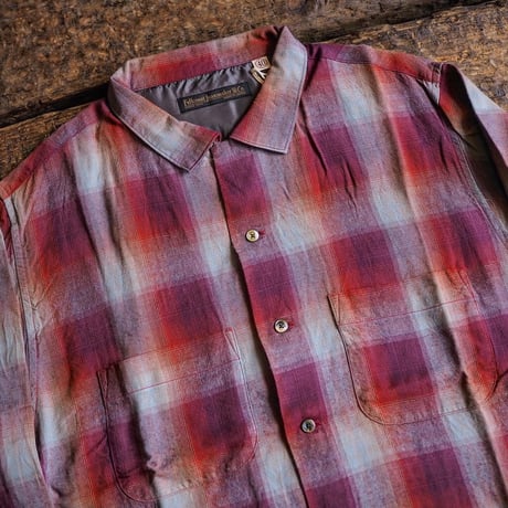 FULLCOUNT／4092 RAYON CHECK OPEN COLLAR SHIRT