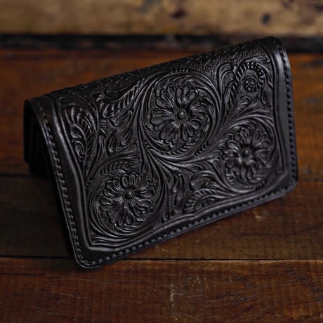 DEER HORN SMITHS Leather／CRAFT MIDDLE WALLET "BLACK"