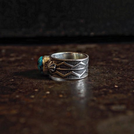 Henry Mariano ／  STAM WORK TURQUOISE RING -Turquoise Mountain- "19"