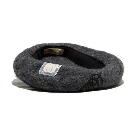 THE H.W.DOG&CO.／LEATHER WAPPEN FLUFFY BERET
