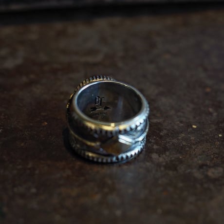 DUCKTAIL ／ Eagle & Feather Ring -Morenci Turquois-