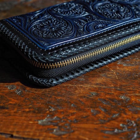 DEER HORN SMITH'S / CS-FULLZIP WALLET "BLACK x NAVY"