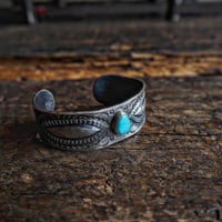 MS ring / Stamp Work Bangle "Turquoise Cuff"