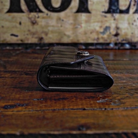 FUNNY / COSMO WALLET "Brown Crocodile"(Scroll Concho)