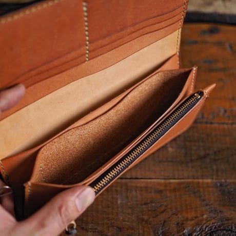DEER HORN SMITHS Leather／SPECIAL CRAFT LONG WALLET "TANxBROWN"