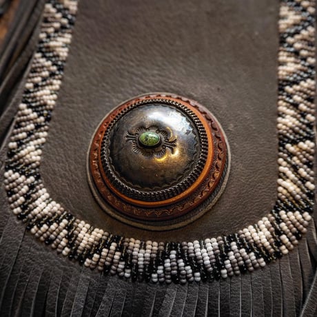梟唄OWLSONG／DEER LEATHER MEDICINE BAG "Black"