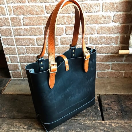 LEFT HAND TOTE BAG  / BLACK×CAMEL (S)
