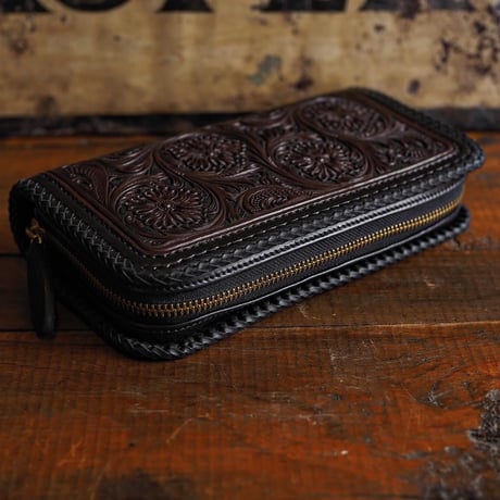 DEER HORN SMITH'S / SP-FULLZIP WALLET "BLACK x BROWN"