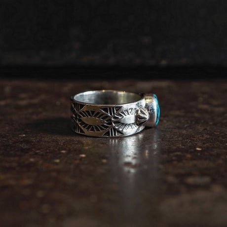 Henry Mariano ／  STAM WORK TURQUOISE RING -Turquoise Mountain- "27"