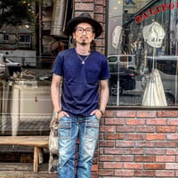 STEVENSON OVERALL CO. / Indigo Crew Neck T-shirt