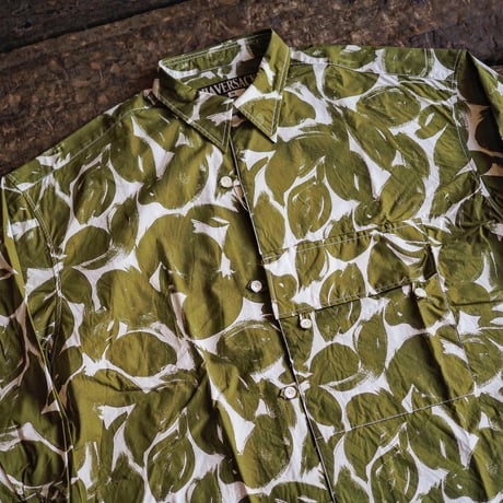 HAVERSACK／FLOWER PRINT TYPEWRITER SHIRT -GREEN-