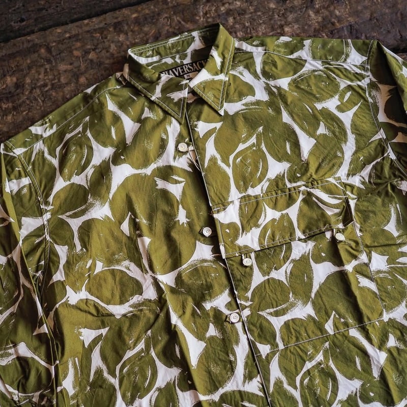 HAVERSACK／FLOWER PRINT TYPEWRITER SHIRT -GREEN-