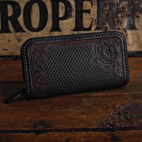 DEER HORN SMITH'S / SP-FULLZIP WALLET "BLACK x BROWN"